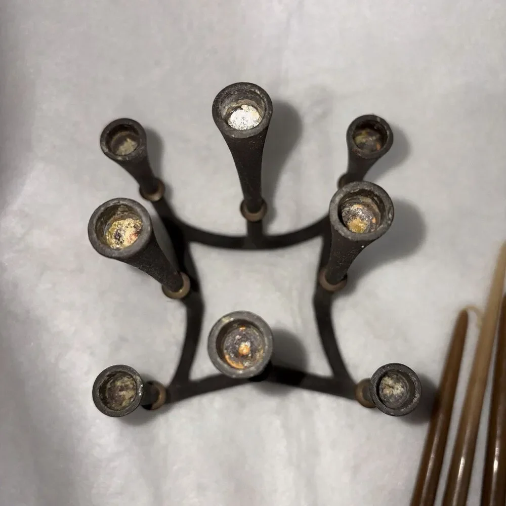 Dansk JHQ Cast Iron Brass Candle Holder 8 Taper MCM Denmark (Quistgaard IHQ)